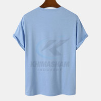 T-shirt pour homme de haute qualité, léger, respirant, écologique, en polyester/coton, col rond, 220g, couleur unie, décontracté, coupe ample