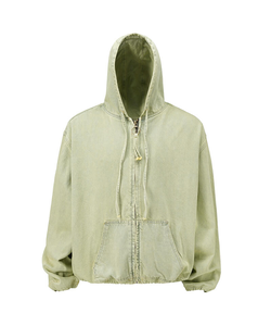 <b>Men's</b> Plus Size Cotton Hooded Zipper <b>Blouson</b> <b>Jacket</b> Casual Loose Fit Solid Color Front Pocket Autumn Wear Regular Sleeve - Product Image 1