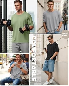 Heavy Weight 100% Cotton Oversized T-<b>Shirt</b> <b>Men</b> 220 Grams Shoulder Custom Printing Hip Hop Plus Size 100% Cotton Blank Boxy <b>Men's</b> - Product Image 4