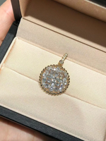 Parure de bijoux en diamants de laboratoire plaqué or 10K/14K/18K, pendentif floral en grappe taille brillant, sertissage pavé, breloque diamant luxueuse