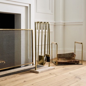 Paravent de cheminée autoportant en métal à cadre fin moderne, grille de protection résistante à la chaleur et aux étincelles, bouclier de foyer minimaliste - Product Image 4