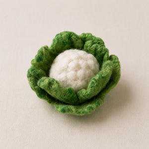 Mahaguthi <b>Craft</b> with Conscience Handmade <b>Wool</b> Felt Cauliflower Pretend Play Educational Toy for 3-6 Year Olds-Unisex Gift - Product Image 2