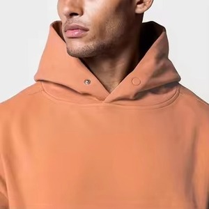 Vente en gros ODM Sweat à capuche unisexe en jersey de coton mélangé 500 g/m² à motif uni, coupe-vent, écologique, qualité supérieure - Product Image 3