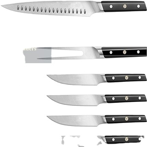 Ensemble de Couteaux de cuisine 6 pièces avec Bloc En Bois Professionnel Ensemble de Couteau de Chef Japonais Premium AUS Avec Gaine en cuir {MS-022} - Product Image 1