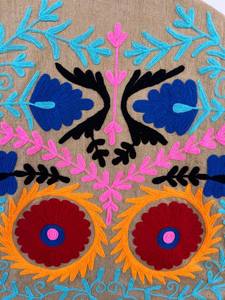 Veste réversible matelassée Cotrise avec broderie florale Suzani, style bohème, ouverte sur le devant |   Coton biologique respirant pour l'automne/hiver - Product Image 6