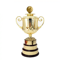 Fabrication de trophées personnalisés en plaqué or véritable, base en métal 20*16cm, trophée de championnat, récompenses en métal