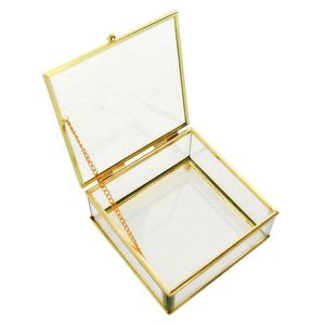 Customized Glass Storage <b>Box</b> With Metal Frame For Jewelry Organizers And Gift Use - Product Image 3