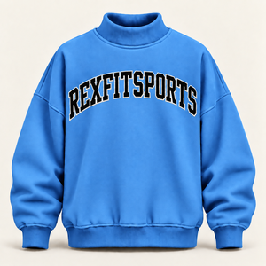 Sweat-shirt à col montant personnalisé avec logo OEM, pull en molleton surdimensionné, appliqué lettres 3D, streetwear, fabricant et fournisseur en gros - Product Image 4