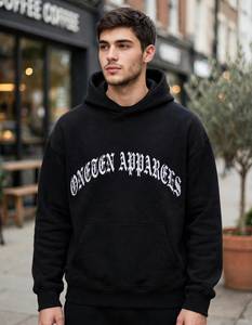 Sudadera con capucha de invierno para hombre, 100% algodón, corte regular, forro polar, con cremallera completa, bolsillo canguro, color liso, transpirable, con transferencia de calor - Product Image 5