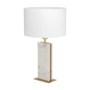 Luxury <b>Marble</b> <b>Table</b> Lamp With Sleek Geometric Silhouette Elegant Drum Shade And Contemporary Designer Home Appeal - Product Image 5