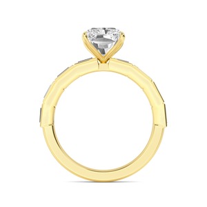 Anillo de Compromiso Contemporáneo con Diamantes Cultivados en Laboratorio, Corte Escalonado, Fusion Baguette Radiant, Oro Rosa de 10K, 188 CTW, Joyería de Diseño para Boda - Product Image 6