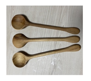 ช้อนไม้อาคาเซียธรรมชาติแบบไม่ติดอุปกรณ์ทำอาหารในห้องครัวอุปกรณ์สำหรับทำอาหารหลากหลายขนาดและดีไซน์ทนทานและมีสไตล์ - Product Image 3