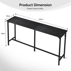 71-Inch Black <b>Bar</b> <b>Table</b> with Durable MDF Top and Metal Frame 209 Lbs Capacity Pub Height for <b>Kitchen</b>/<b>Bar</b> Counters - Product Image 3