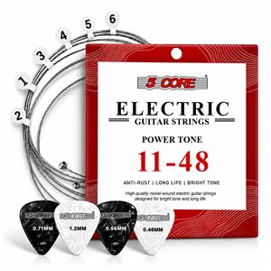 Juego de Cuerdas para Guitarra Acústica y Eléctrica Niqueladas con Púas de Acero, Paquete al por Mayor - Product Image 1