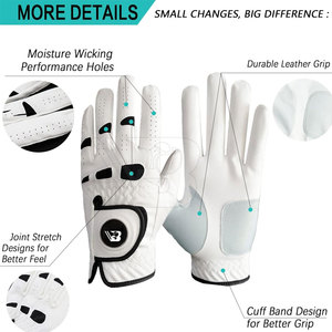 Gants de golf en cuir véritable de haute qualité, prix d'usine, respirants, légers, logo personnalisé, best-sellers, fabriqués au Pakistan - Product Image 2