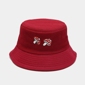 Chapeau Bob Unisexe en Coton avec Broderie Champignon, Décontracté, Printemps-Été, Adulte - Product Image 4