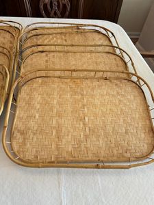 Durable and stylish rattan material serving tray with a handcrafted weave pattern for natural elegance in home interiors - Product Image 2