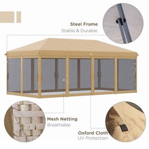 Tenda Pop-up Beige 3x6 Metri con Rete per Eventi all'Aperto - Product Image 4