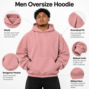 Sweat à capuche oversize pour homme, offrant un mouvement confortable, tissu de qualité supérieure et coupe ample pour un style décontracté et les loisirs. - Product Image 6