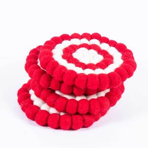 Posavasos de Color Blanco y Rojo para Decoración de Mesa y Accesorios - Product Image 3