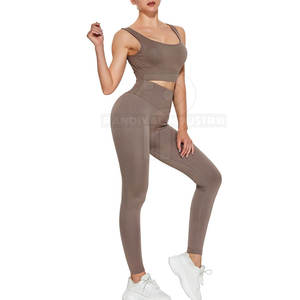 Leggings de Yoga de Cintura Alta para Mujer, Talla Grande, Ligeros, y Conjunto de Sujetador Deportivo sin Costuras, Transpirables - Product Image 1