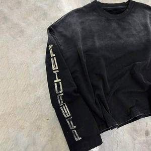 <b>Men</b> Vintage Washed 100% Cotton Heavy Weight <b>Men's</b> Oversized <b>T</b>-<b>shirts</b> Custom logo Printed <b>Men</b> <b>Long</b> Sleeve Sun Faded <b>T</b> <b>shirts</b> - Product Image 2