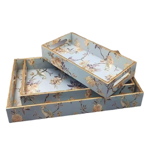 New Design MDF Wooden Serving Trays Trays Special Enamel Coating Serving Tray for Vanity <b>Breakfast</b> - Product Image 3