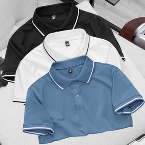 Polo en coton uni à manches courtes pour homme, décontracté, respirant, en tissu Oxford, coupe classique, avec boutons - Product Image 2