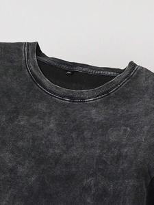 T-shirt Hip Hop Lavé de Haute Qualité à Prix de Gros, T-shirt Oversize 100% Coton Délavé à l'Acide, T-shirt Vintage Personnalisé de BD - Product Image 6