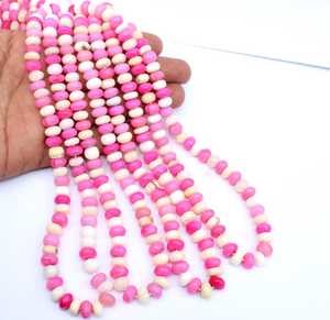 ลูกปัดโอปอลสีชมพูขาวธรรมชาติทรงรอนเดลล์ขนาด 8 มม. โอปอลไล่เฉดสี ลูกปัดพลอยหลวมสำหรับทำเครื่องประดับ ราคาขายส่ง 16 นิ้ว - Product Image 4