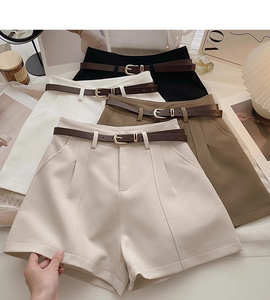 Shorts de Poliéster de Cintura Alta para Mujer, con Cinturón, Color Personalizado, Estilo Casual, Tejido Transpirable, Corte Holgado, Ecológicos, Ropa Urbana - Product Image 4