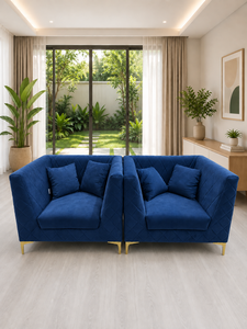 Ensemble de canapés modernes 211 PIRAMID bleu émeraude pour hôtel, salon, appartement, tissu haut de gamme personnalisé, écologique, pieds en acier inoxydable - Product Image 2
