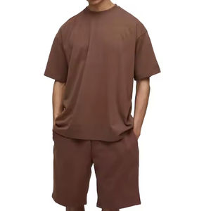 Conjunto de Camiseta y Pantalones Cortos Extra Grandes para Hombre, Estilo Casual, Dos Piezas, Verano, Corte Holgado, Cómodo, Ropa Deportiva Urbana - Product Image 1