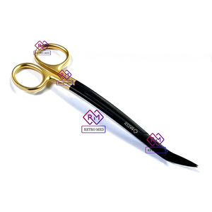 Ciseaux chirurgicaux dentaires Dean courbés 16,5 cm en carbure de tungstène noir et or réutilisables par MEDICAB INSTRUMENTS - Product Image 4