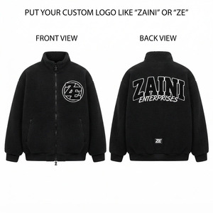 Premium Quality 240gsm Polar Fleece <b>Running</b> <b>Jacket</b> Black Full Zip Soft Warm Fabric Custom Embossed Branding Waterproof - Product Image 1