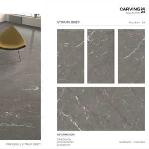 กระเบื้องพอร์ซเลนแกะสลักลายพื้นผิวขนาดใหญ่พิเศษ 600x1200 มม. สำหรับตกแต่งผนังและพื้นภายในและภายนอกอาคารที่ทันสมัย - Product Image 1