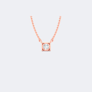 0.10CTW Round Brilliant <b>Frame</b> Set Diamond Solitaire Necklace - Product Image 3