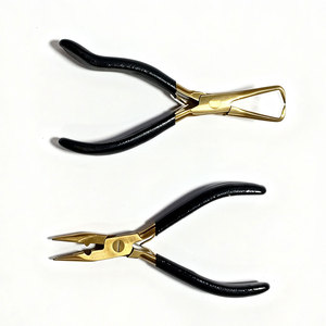 BEST ELECTRO SURGICAL Pince de retrait d'anneaux couleur or ultime, outils de pose d'extensions capillaires à maintien robuste pour usage commercial, en acier inoxydable - Product Image 1