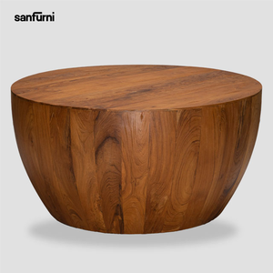 Mesa de centro redonda de madera para interior y exterior, muebles de alta calidad a precio mayorista - Product Image 4