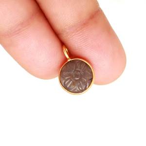 Natural Grey Moonstone Flower Pendant 925 Sterling <b>Silver</b> Jewelry Hand Carved Gemstone Charm Moonstone Stone Pendant For Jewelry - Product Image 2