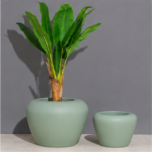 Fiberglass Modern Eco-Friendly Flower <b>Planter</b> Drainage Hole Durable Lightweight Powder Coated Indoor/<b>Outdoor</b> Vase for Home Hotel - Product Image 1