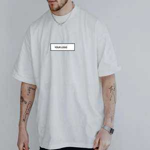 T-shirts pour hommes à coupe ajustée, 100% coton tricoté, impression personnalisée, épaules tombantes, manches courtes, col rond - Product Image 6