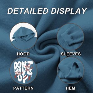 Sweat-shirt graphique unisexe personnalisé pour homme, imprimé bleu effet gouttelettes, en molleton de coton décontracté, streetwear d'hiver - Product Image 6