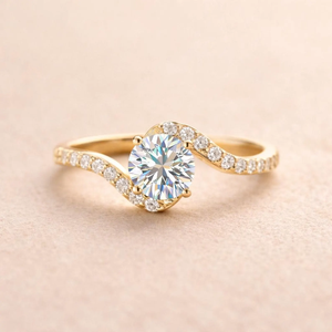 2ct Cut Moissanite Engagement <b>Ring</b> 925 Silver Rhodium Plated Prong Curved Wedding Band <b>Dainty</b> Minimalist Promise <b>Ring</b> for Women - Product Image 2