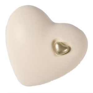 Urne commémorative miniature en forme de cœur, style européen, crème et or, pour cendres d'animaux de compagnie, en laiton, avec motifs personnalisables pour cendres humaines - Product Image 1