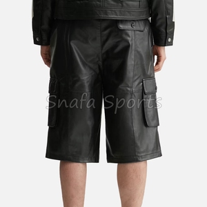 Men's Sports Leather <b>Shorts</b> <b>Stretch</b> & Full Customization Breathable Gym & <b>Work</b> Street Wear Pockets Plus Size Leather <b>Shorts</b> - Product Image 2