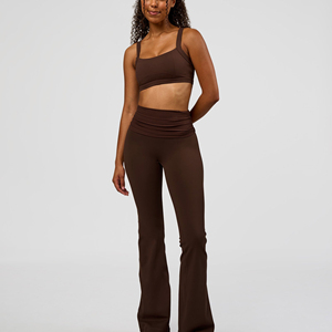 Leggings Deportivos para Mujer, Color Sólido, Cuello Cuadrado, Tirantes Finos, Alta Sujeción, Transpirables, con Logotipo Frontal - Product Image 4