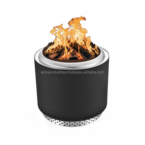 โต๊ะแบบไร้ควันสำหรับเผาไม้กลางแจ้งกระทะโลหะแบบพกพาทำความสะอาดง่ายถอดออกได้ - Product Image 1