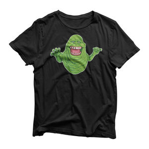 Green <b>Men's</b> Short Sleeve T-<b>Shirt</b> with Slimer Character Print Casual Cotton Breathable Front Logo Summer Style 140g Knitted - Product Image 3