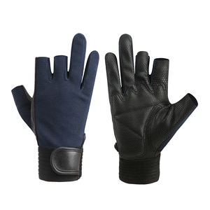 Half-Finger Insulated Non-Slip Fishing Gloves Black and <b>Navy</b> Pu Unisex Durable Outdoor Activities <b>Accessories</b> One Size - Product Image 1